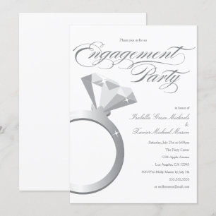 Anel noivado - Branco   Convite de festa de noivad