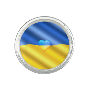 Anel Ucrânia - Paz - Bandeira Ucraniana - Liberdade