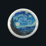 Anel Vincent van Gogh, Starry Night<br><div class="desc">Starry Night,  famosa pintura de Vincent van Gogh</div>