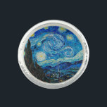 Anel Vincent van Gogh, Starry Night<br><div class="desc">Starry Night, famosa pintura de Vincent van Gogh</div>
