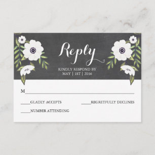 Anêmonas pintadas de quadro - Placa RSVP