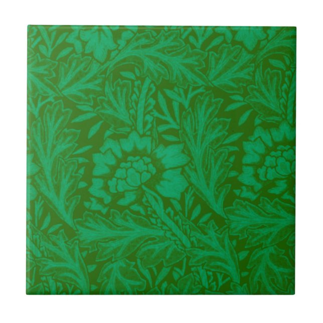 Anemone em Forest Green, um padrão William Morris (Frente)