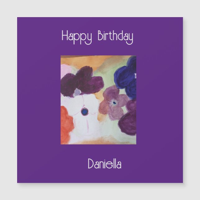 Anemone Spring Flowers Magnetic Birthday Card (Frente)