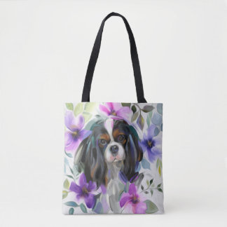 "Anemone" Tricolor cavalier art tote bag