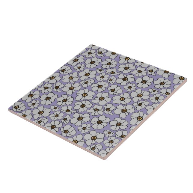 Anemones Brancas em Lavanda (Lateral)