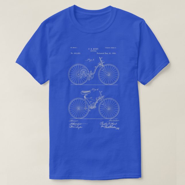 Anexo Bicicleta 1892 Camisa De Impressão De Patent (Frente do Design)