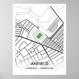 Anfield Stadium White Poster - Lar de Liverpool