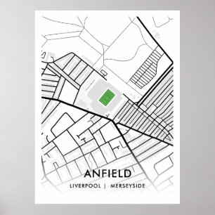 Anfield Stadium White Poster - Lar de Liverpool