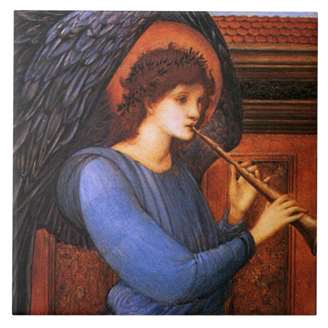 Angel Burne-Jones Azulejo de Arte de Natal ou Triv (Frente)