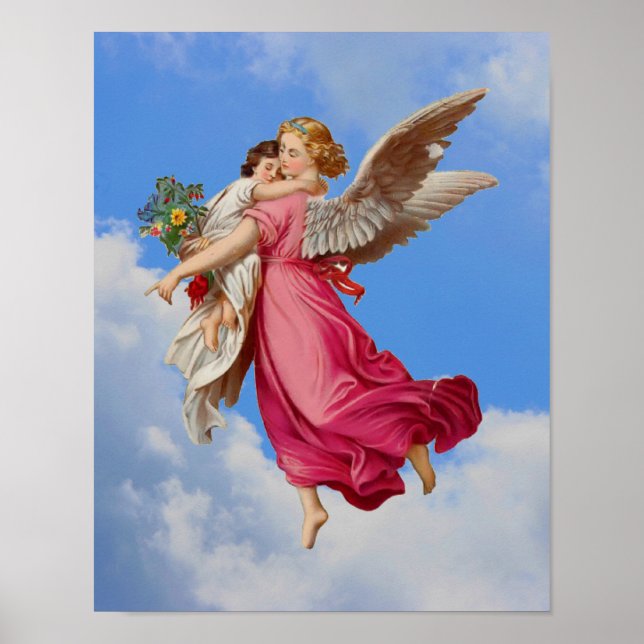 Angel Carrying Child Inspirational Poster (Frente)