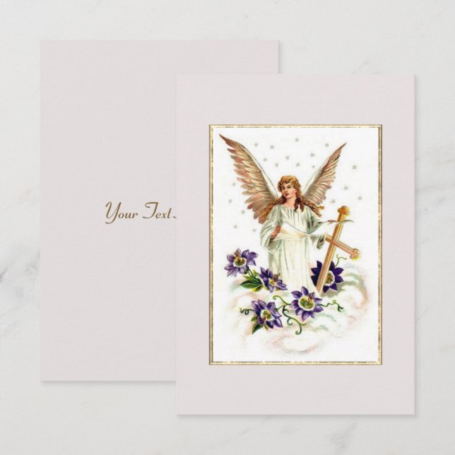 Angel Com Convite Para Flores Cross E Clematis (Frente/Verso)