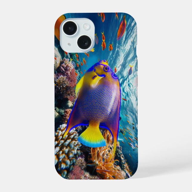 Angel Fish desliza ao longo do caso Reef iPhone 15 (Verso)