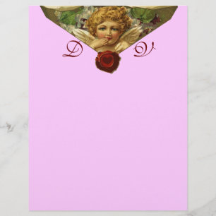 ANGEL HEART WAX SEAL Monograma cor-de-rosa