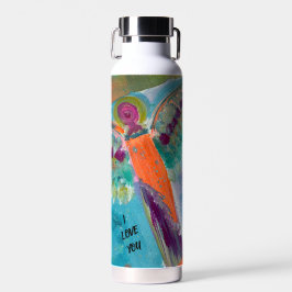 Angel message water bottle with original art