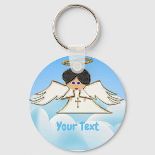 Angel no Sky Round Chaveiro