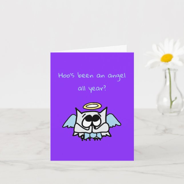 Angel Ollie, o Cartão de Natal da Coruja (Planta pequena)