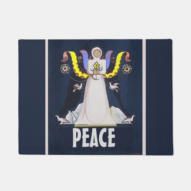 Angel, PEACE Personalize o tapete do chão (Frente)