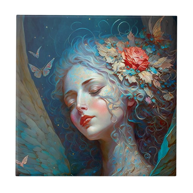 Angel Wings Fantasy Art Azulejo Cerâmico (Frente)