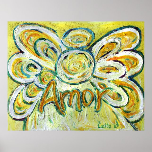 Angel Word Amor Art Poster Impressão (Frente)