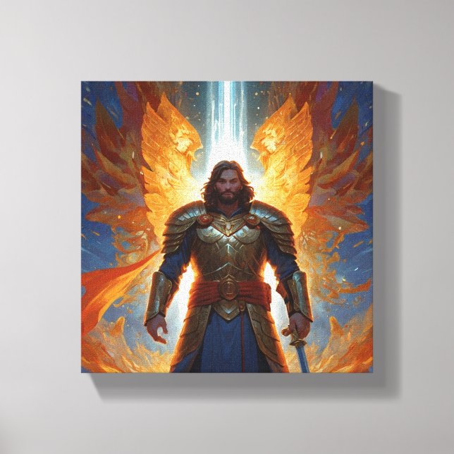 Angelic Man in Armor of God Canvas (Frente)