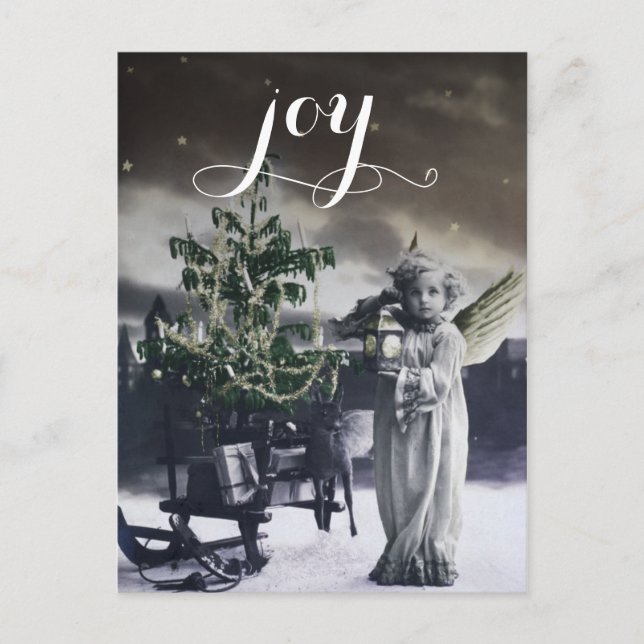 Angelic Vintage Cartão de Natal Italiano (Frente)