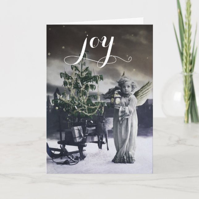 Angelic Vintage Cartão de Natal Italiano (Frente)