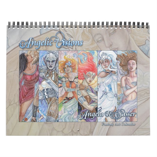 Angelic Visions - Fantasy Art - Calendário de 12 M (Capa)