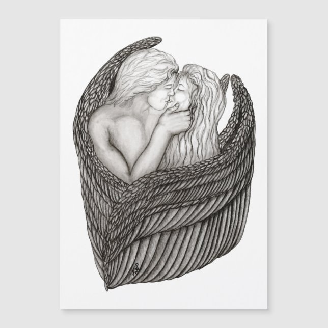 Angels Kissing, Design preto e branco (Frente)
