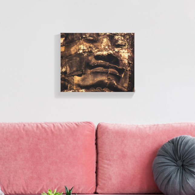 Angkor Wat Cambodia Buddha Totem - Canvas Wall Art (Insitu(Sala de estar))