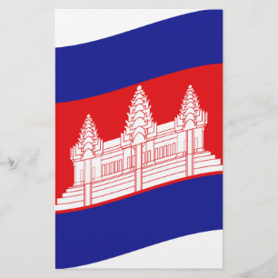 Angkor Wat Cambodian Flag Wave