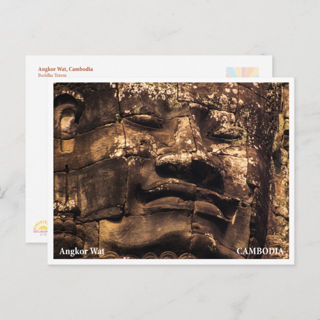 Angkor Wat Camboja Buda Totem Cartão Postal de Via (Frente/Verso)