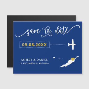 Anguilla Wedding Salve o Cartão de Data, Mapa