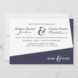 Ângulo Azul Ever & Ever - Convite de Casamento