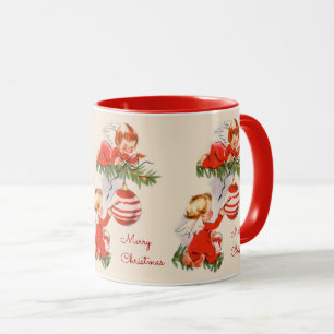 Ângulos decorando a caneca de Natal