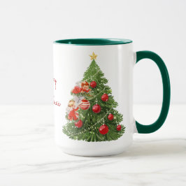 Ângulos decorando a caneca de Natal