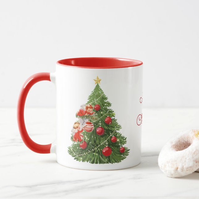 Ângulos decorando a caneca de Natal (Com Donut)
