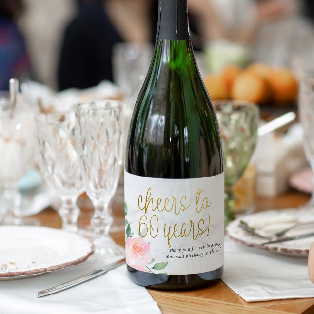 Anima-se aos 60 anos de Aniversário (Wine Label Mock-up)