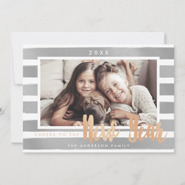 Animação de Ano Novo - cartão com fotos (Frente)