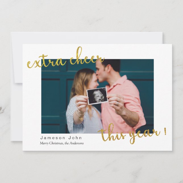 animação extra este ano anúncio cartão de feriado (Frente)