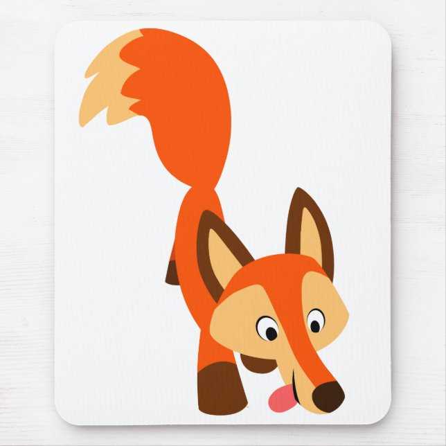Animação Inquisitiva Bonita Fox Mousepad (Frente)