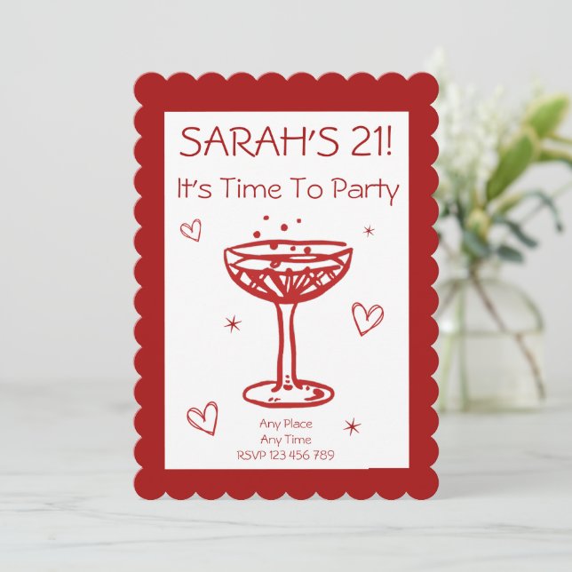 Animações Personalizadas para Convite de aniversár (Em pé/Frente)