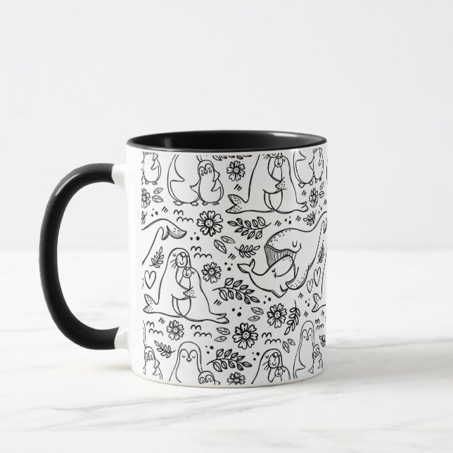 Animais Abraçam Caneca de Amor (Esquerda)