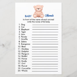 Animais Bebês | Folha de Papel para Chá de Bebê Me