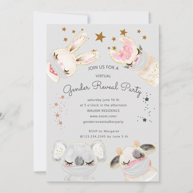 animais bonitos enfrentam máscara virtual gênero r (Frente)