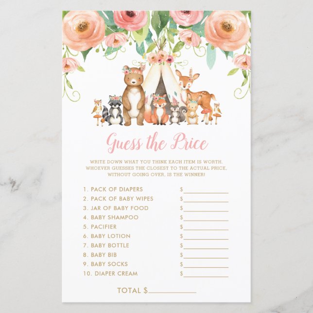 Animais da Floresta Adivinham o Jogo do Chá de fra (Frente)