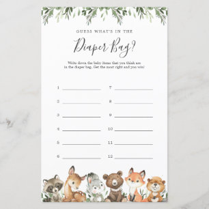 Animais da Floresta Adivinham O que há na Fralda