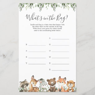 Animais da Floresta Adivinhem O que há na Sacola