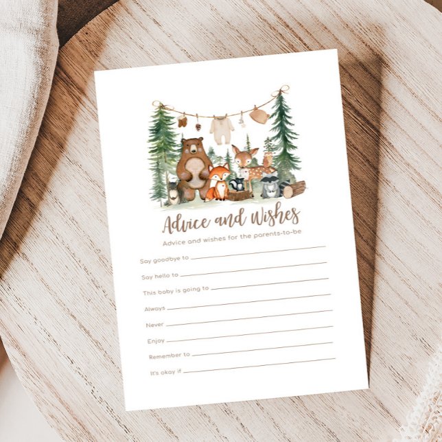 Animais da Floresta Chá de Bebê Quem Sabe Papai Jo (Woodland Animals Adventure Awaits Rustic Baby Shower Game)