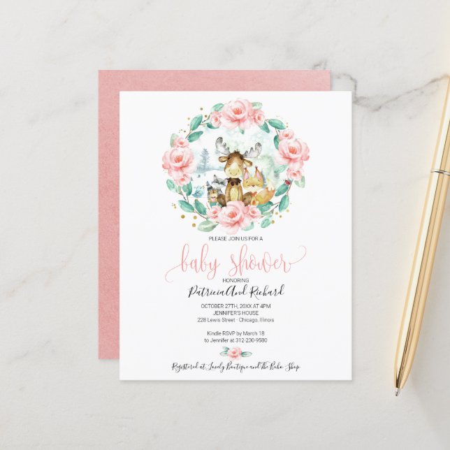 Animais da Floresta - Chá de fraldas do orçamento  (Frente/Verso In Situ)