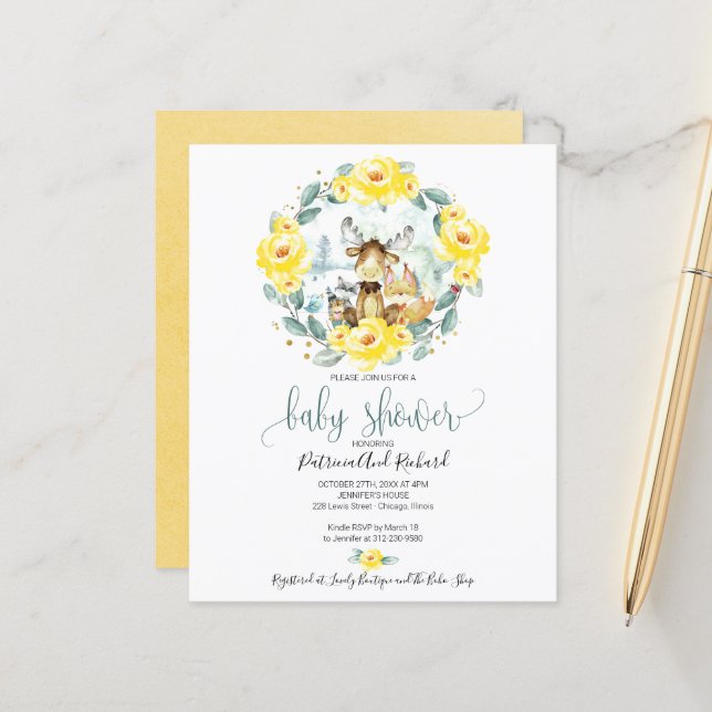 Animais da Floresta - Chá de fraldas do orçamento  (Frente/Verso In Situ)